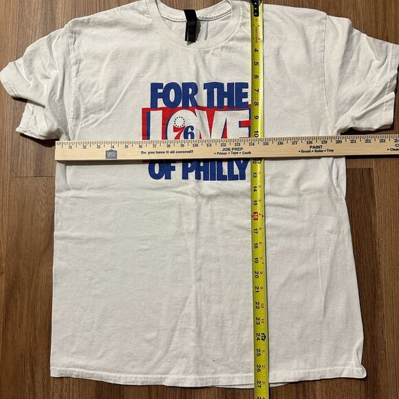 For The Love of Philly 76ers Sixers NBA Playoff T-Shirt Gildan Size L White - Picture 6 of 6